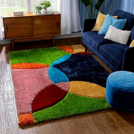 Modern Multicolor Living Carpet